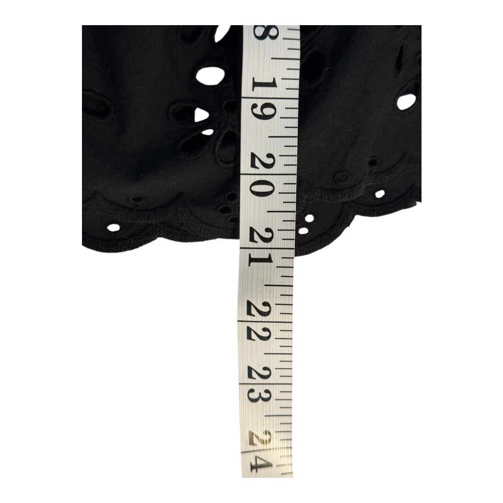 Madewell Black Eyelet Cropped Button-Front Blouse - Picture 7 of 8